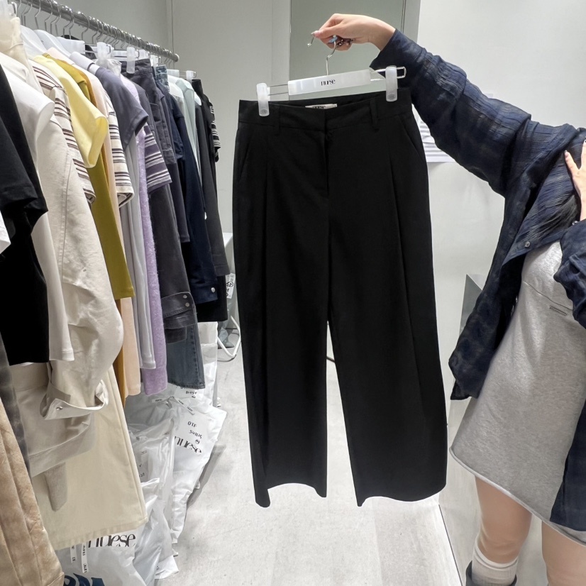 NUESE韓國代購女士新品時尚休閑人氣熱賣休閑褲闊腿褲棉質NUESE休閑褲圖色2