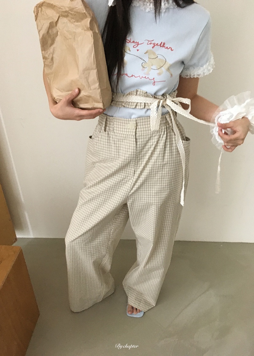 BY CHAPTER東大門代購女士新品人氣真品26春夏休閑褲含腰帶BY Chapter休閑褲