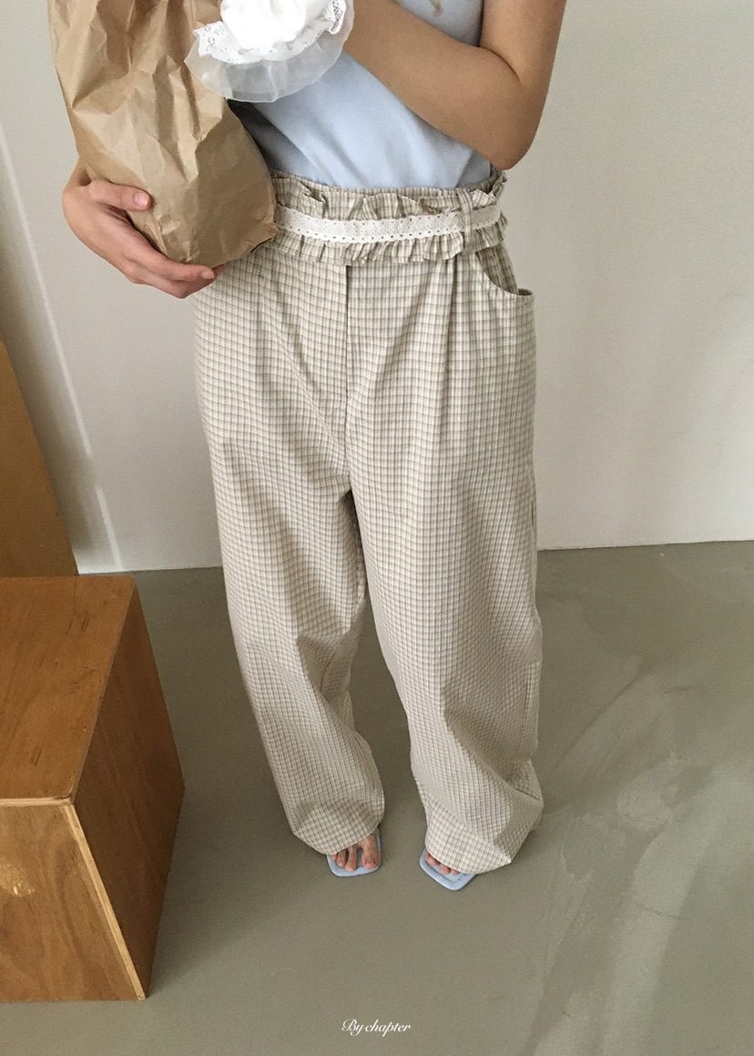 BY CHAPTER東大門代購女士新品人氣真品26春夏休閑褲含腰帶BY Chapter休閑褲