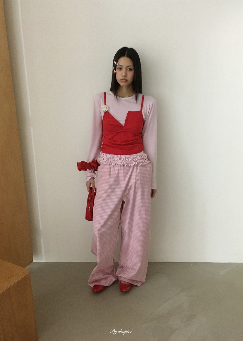 BY CHAPTER東大門代購女士新品人氣真品26春夏休閑褲含腰帶BY Chapter休閑褲