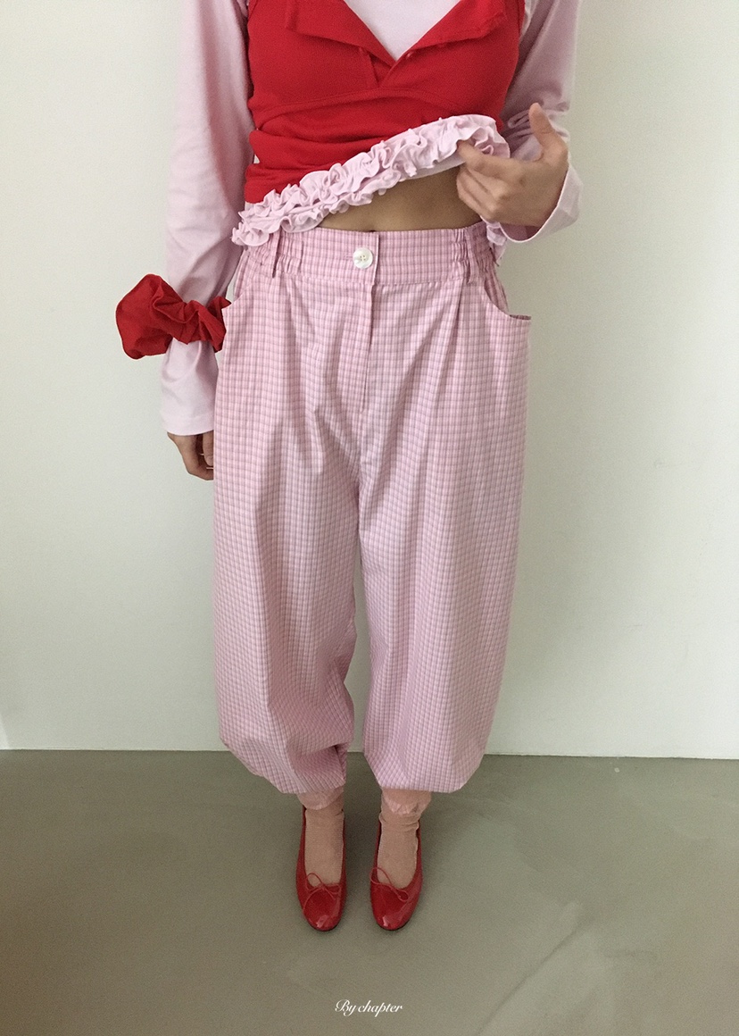 BY CHAPTER東大門代購女士新品人氣真品26春夏休閑褲含腰帶BY Chapter休閑褲