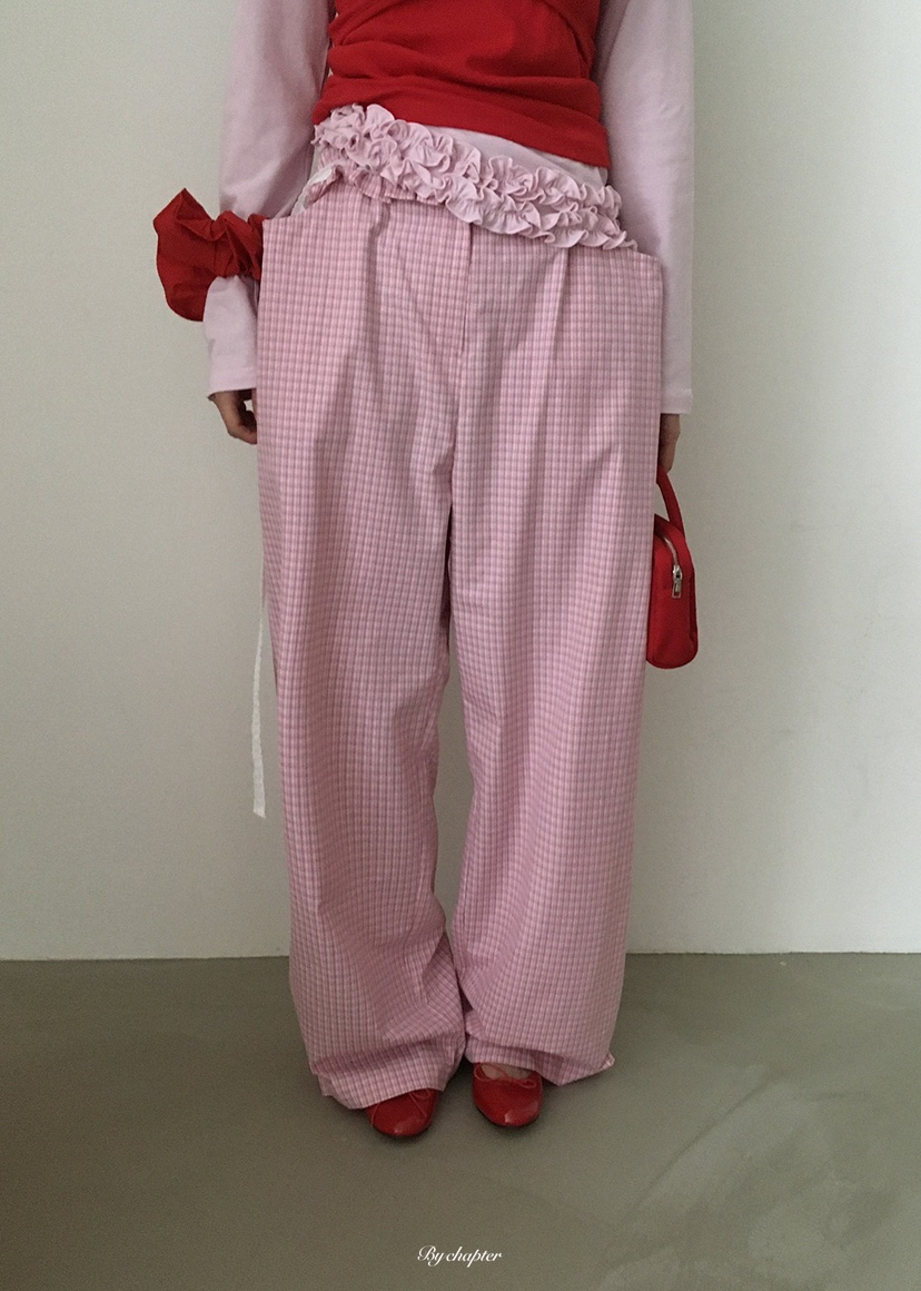 BY CHAPTER東大門代購女士新品人氣真品26春夏休閑褲含腰帶BY Chapter休閑褲圖色1