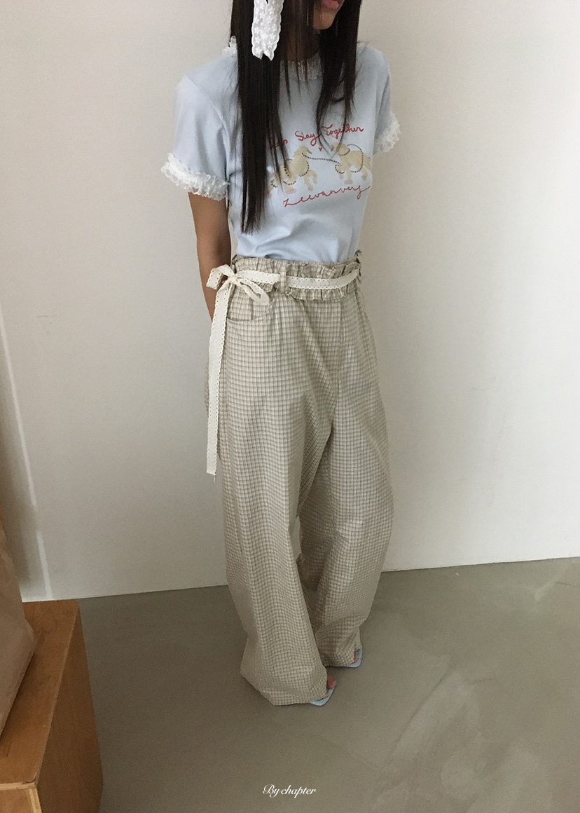 BY CHAPTER東大門代購女士新品人氣真品26春夏休閑褲含腰帶BY Chapter休閑褲圖色2