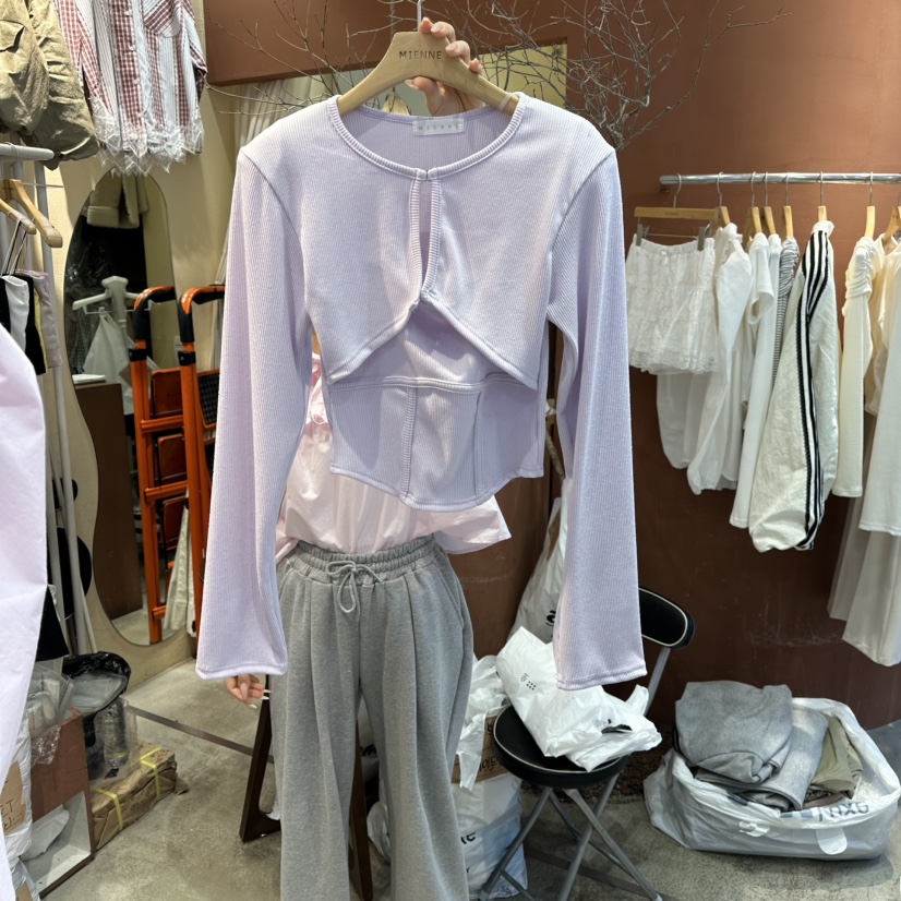 MIENNE東大門實拍女裝新品熱賣推薦職業針織衫假兩件套裝MIENNE針織衫圖色2