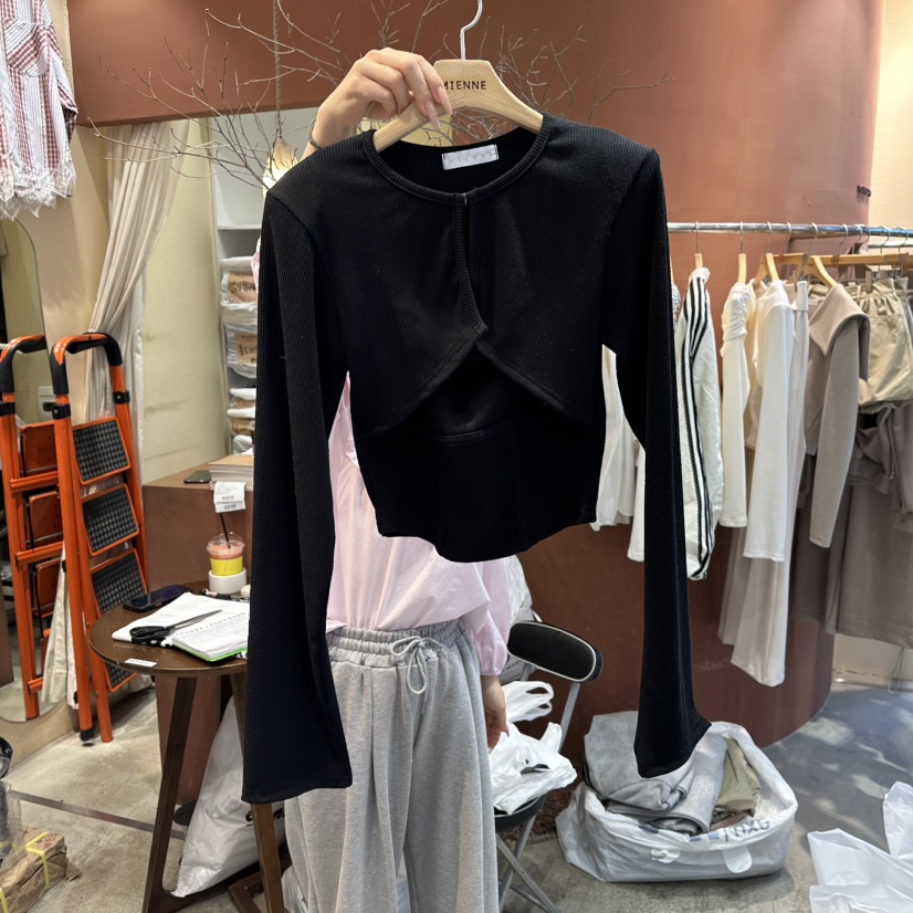 MIENNE東大門實拍女裝新品熱賣推薦職業針織衫假兩件套裝MIENNE針織衫圖色4