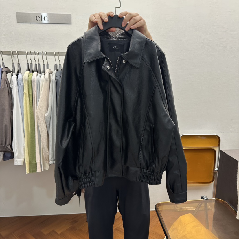 MOANA東大門直郵女士新款26春夏時尚真品人氣職業皮衣皮革MOANA/ETC皮衣圖色2
