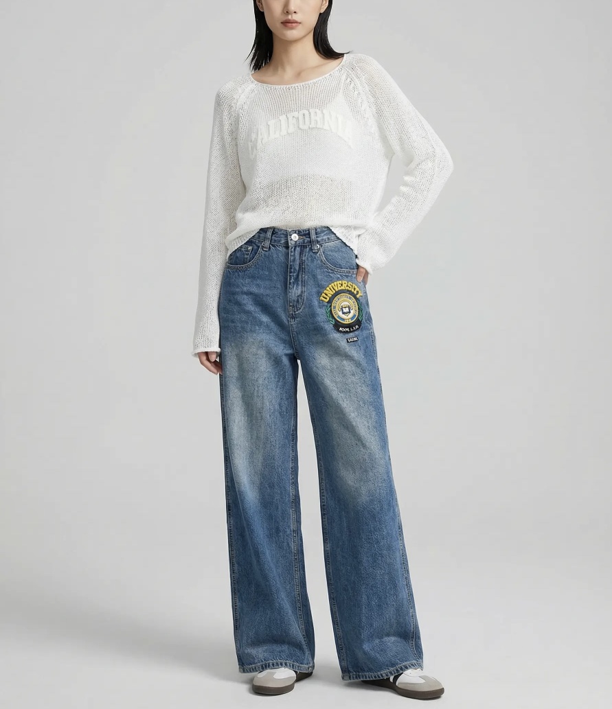 IAAN韓國直郵女士新品時尚熱賣職業休閑人氣26春夏牛仔褲iaAn牛仔褲