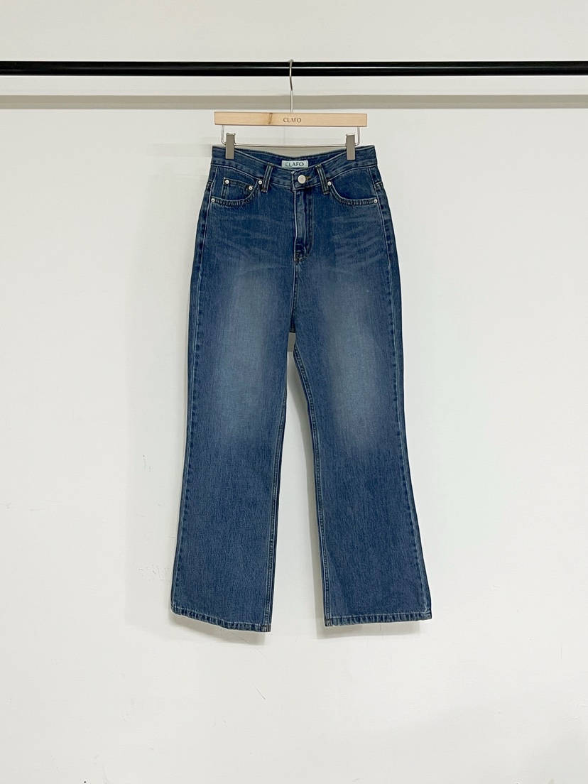 CLAFO韓國直郵女士新品休閑推薦人氣真品熱賣職業牛仔褲喇叭CLAFO牛仔褲圖色1