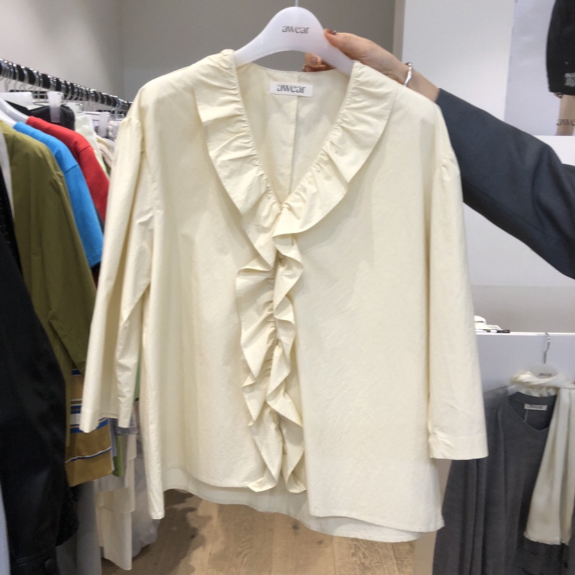 RUMIRU/AWEAR東大門直郵女裝新品休閑真品襯衫蕾絲衫荷葉邊awear/RUMIRU襯衫/蕾絲衫圖色2