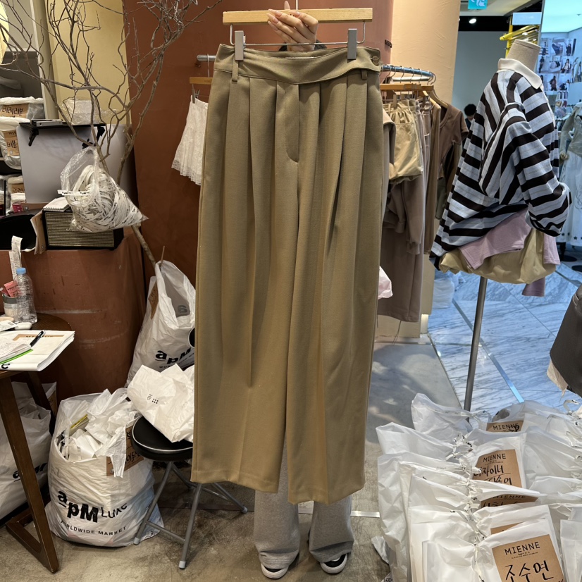 MIENNE韓國代購女裝新款真品職業26春夏休閑推薦休閑褲腰帶MIENNE休閑褲圖色1