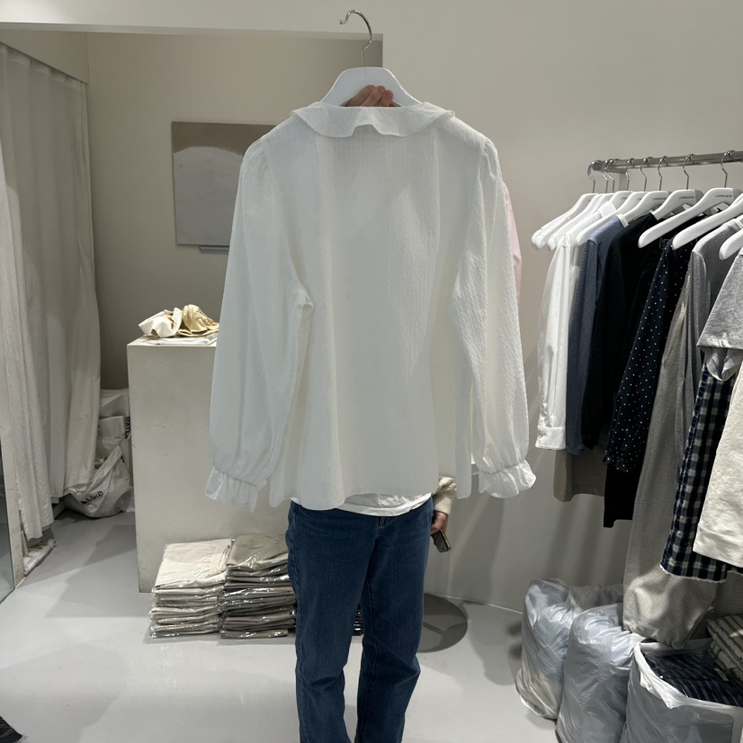 LORING RE I韓國直郵女裝新品休閑職業真品推薦襯衫蕾絲衫LORING RE-I/BARE襯衫/蕾絲衫