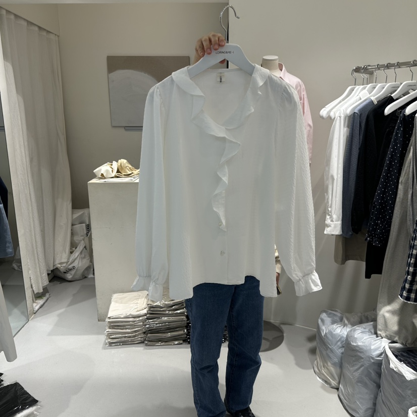 LORING RE I韓國直郵女裝新品休閑職業真品推薦襯衫蕾絲衫LORING RE-I/BARE襯衫/蕾絲衫圖色1