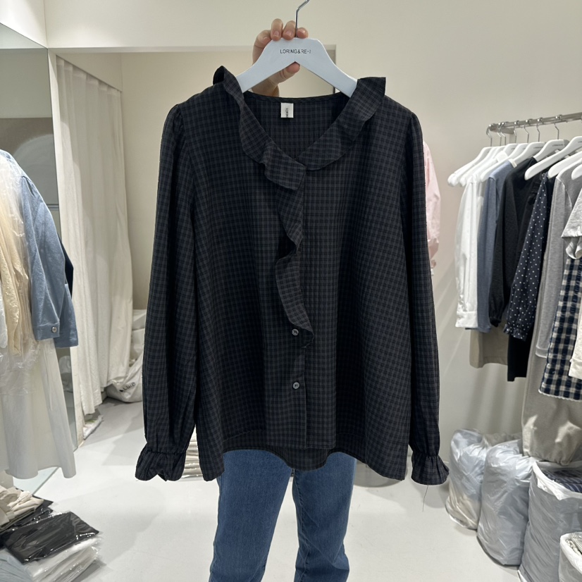 LORING RE I韓國直郵女裝新品休閑職業真品推薦襯衫蕾絲衫LORING RE-I/BARE襯衫/蕾絲衫圖色2