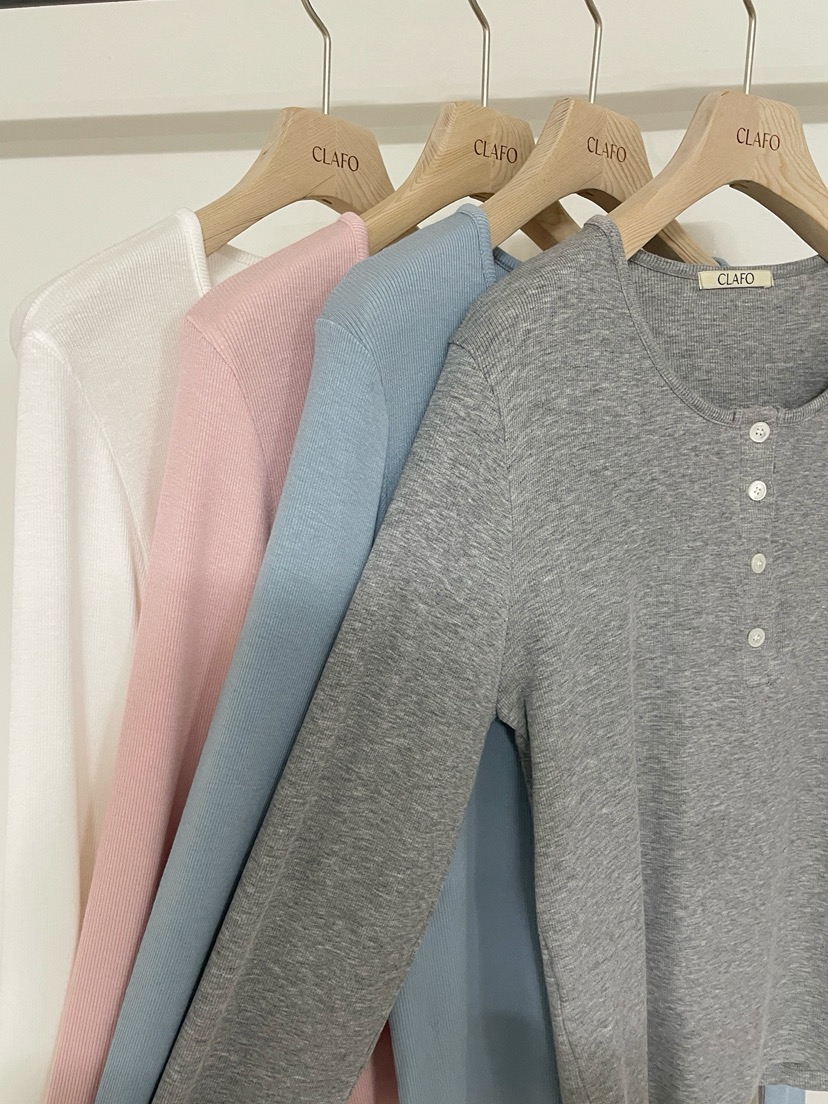 CLAFO韓國直郵女士新款推薦時尚真品職業休閑長袖T恤圓領CLAFO長袖T恤