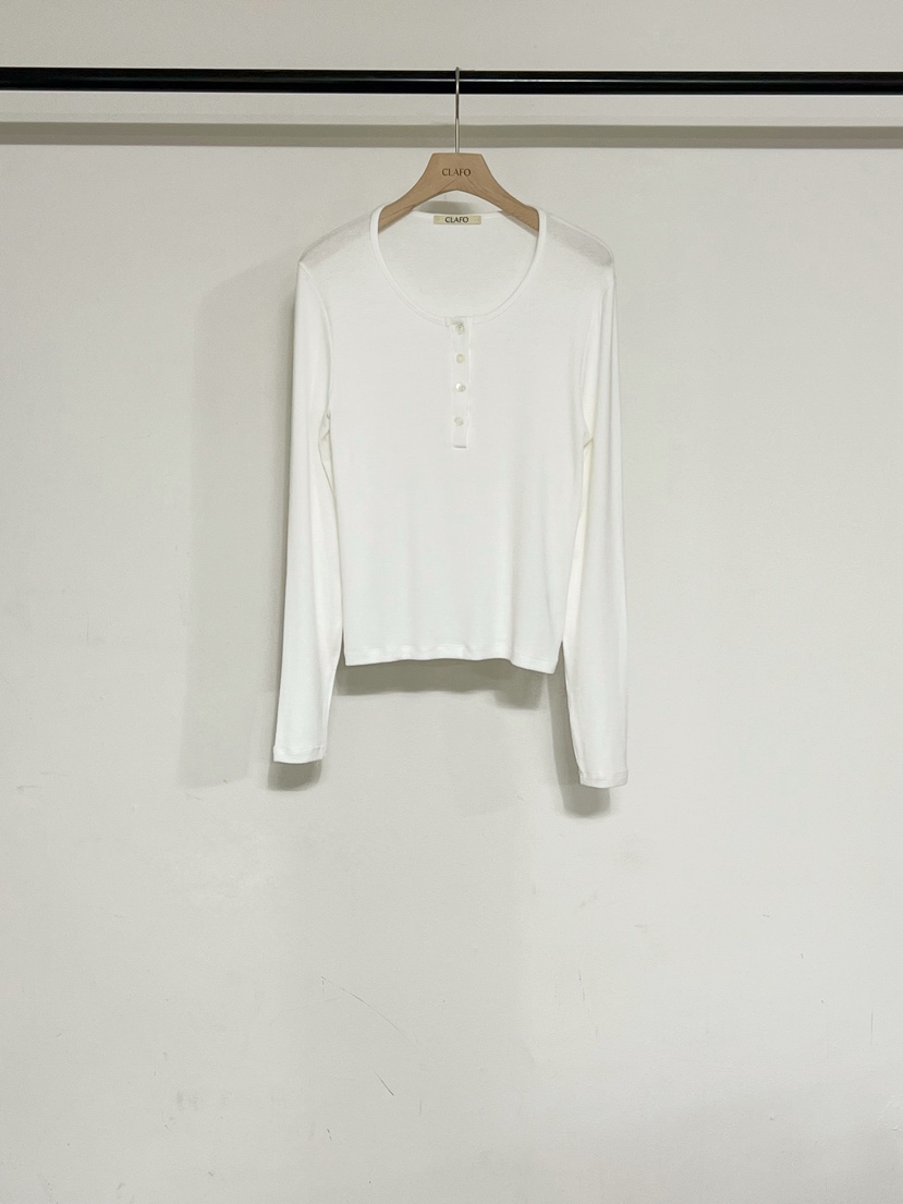 CLAFO韓國直郵女士新款推薦時尚真品職業休閑長袖T恤圓領CLAFO長袖T恤圖色1