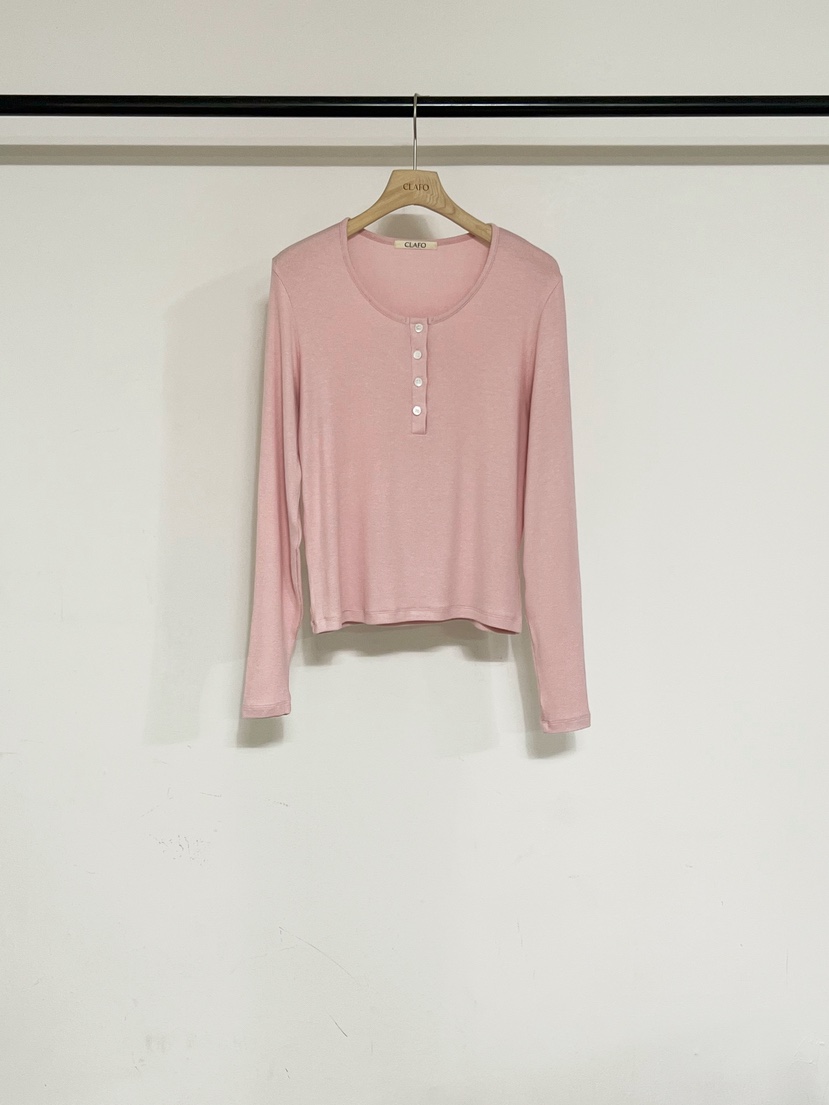 CLAFO韓國直郵女士新款推薦時尚真品職業休閑長袖T恤圓領CLAFO長袖T恤圖色2