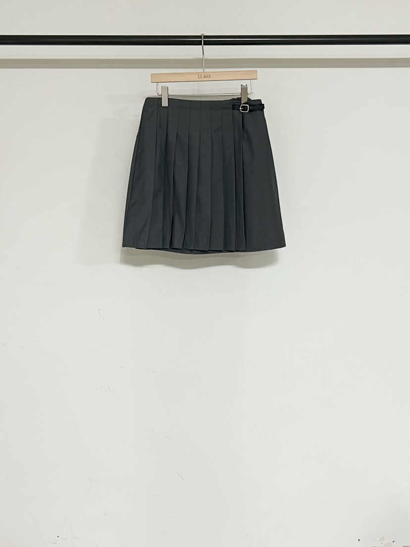 CLAFO東大門代購女裝新款時尚26春夏職業推薦休閑短裙褶皺CLAFO短裙圖色1灰色