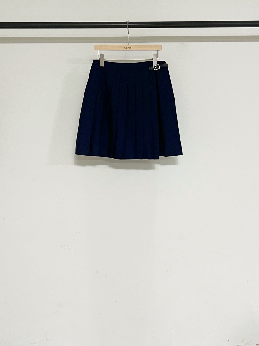 CLAFO東大門代購女裝新款時尚26春夏職業推薦休閑短裙褶皺CLAFO短裙圖色2深藍色