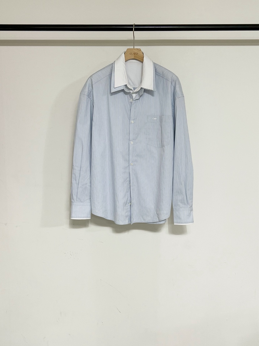 CLAFO韓國代購女裝新款26春夏熱賣真品休閑襯衫蕾絲衫雙層CLAFO襯衫/蕾絲衫圖色2