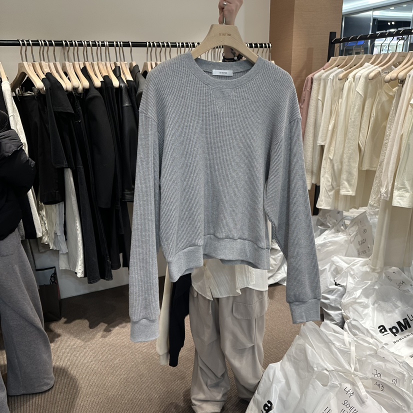 LE BUTTER韓國代購女士新款26春夏真品時尚休閑職業衛衣LE BUTTER衛衣圖色2