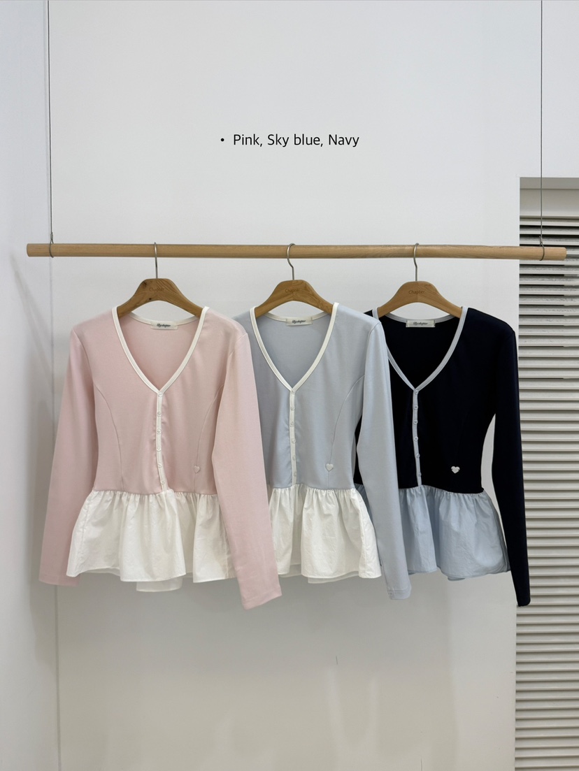 BY CHAPTER韓國代購女裝新款推薦長袖T恤不含腰帶假兩件BY Chapter長袖T恤