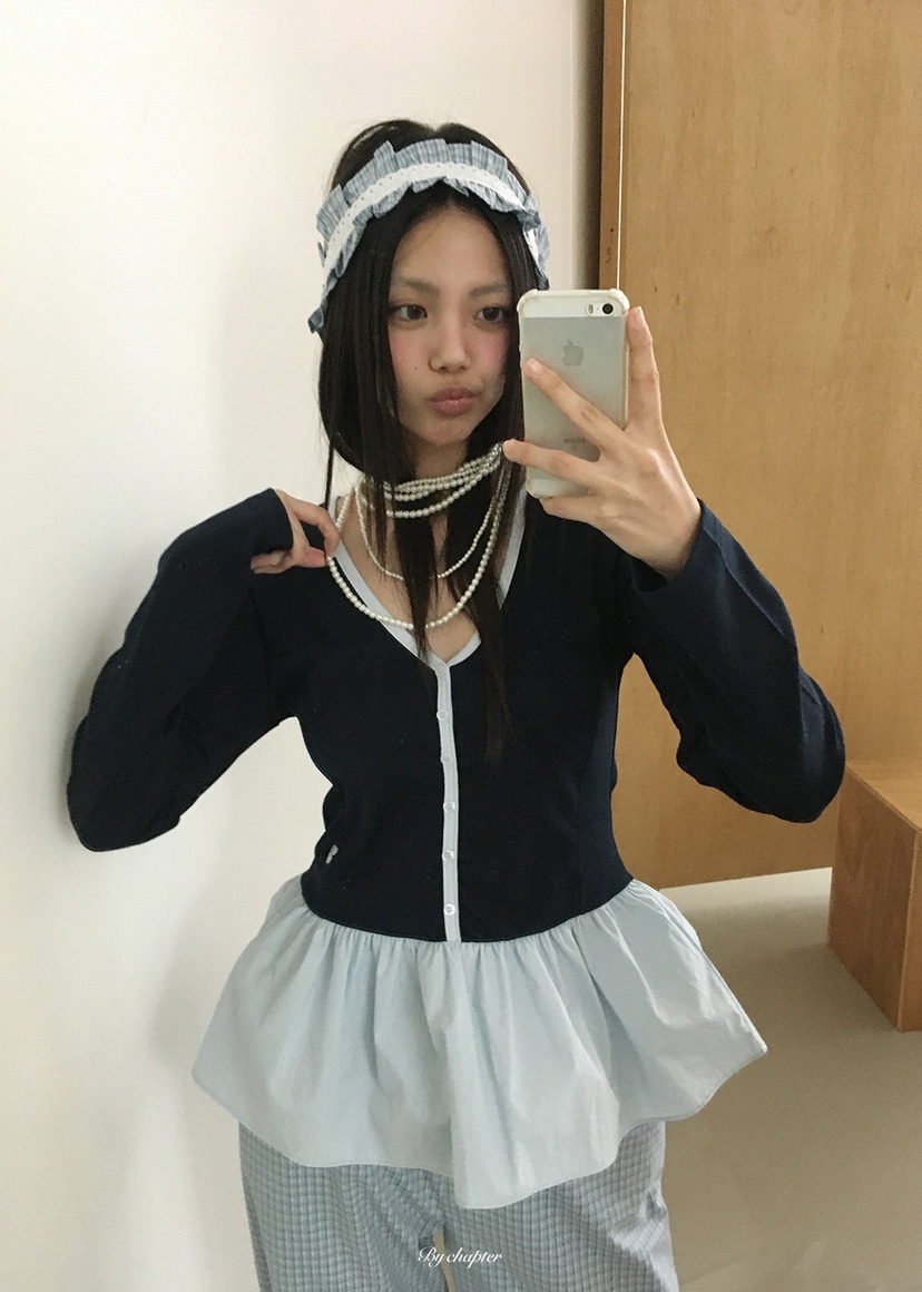 BY CHAPTER韓國代購女裝新款推薦長袖T恤不含腰帶假兩件BY Chapter長袖T恤