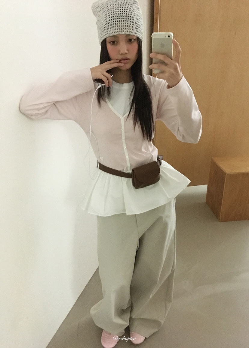 BY CHAPTER韓國代購女裝新款推薦長袖T恤不含腰帶假兩件BY Chapter長袖T恤