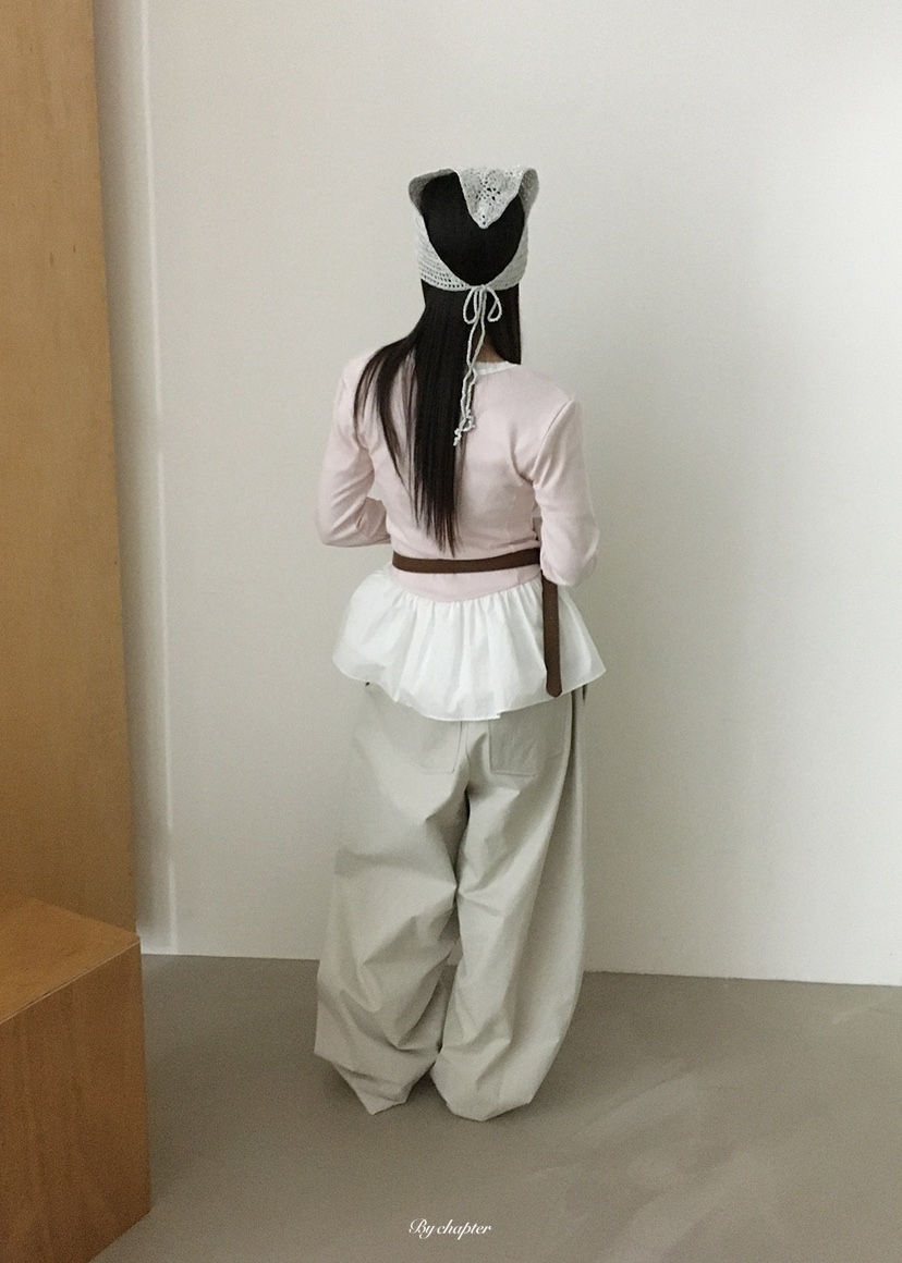 BY CHAPTER韓國代購女裝新款推薦長袖T恤不含腰帶假兩件BY Chapter長袖T恤