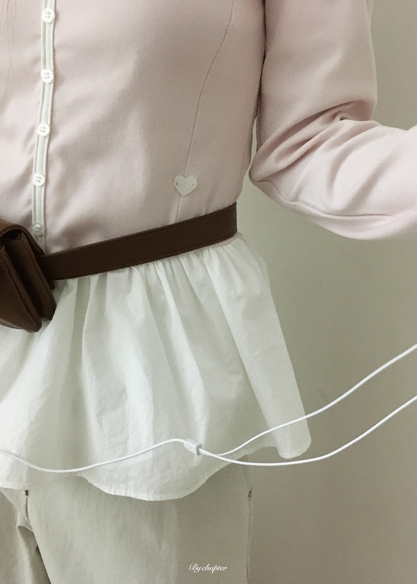 BY CHAPTER韓國代購女裝新款推薦長袖T恤不含腰帶假兩件BY Chapter長袖T恤