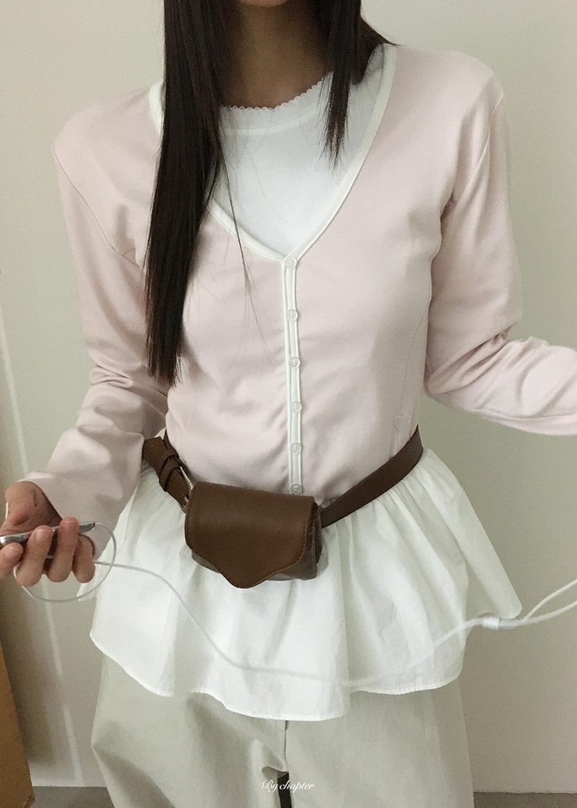 BY CHAPTER韓國代購女裝新款推薦長袖T恤不含腰帶假兩件BY Chapter長袖T恤圖色2