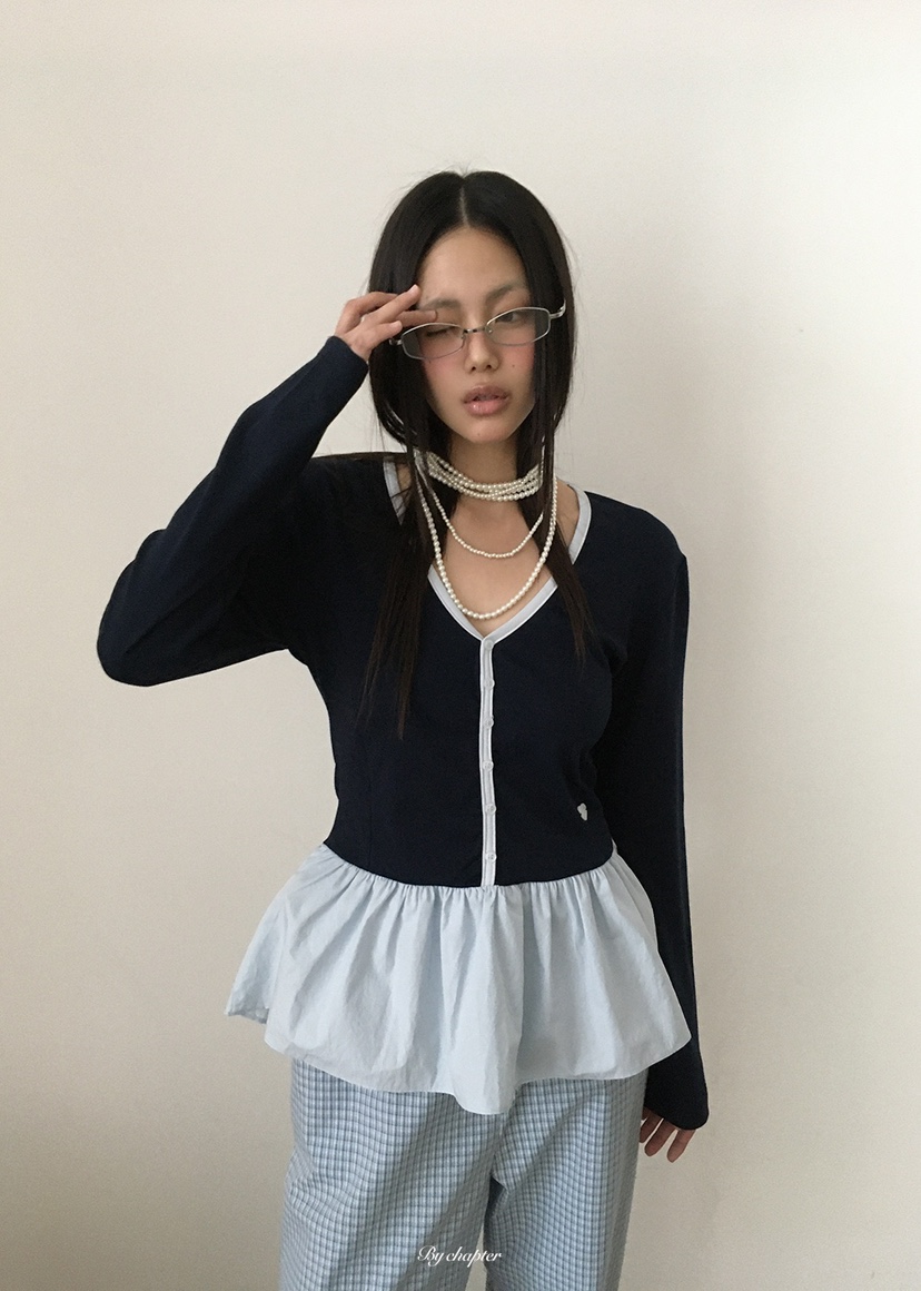 BY CHAPTER韓國代購女裝新款推薦長袖T恤不含腰帶假兩件BY Chapter長袖T恤圖色3