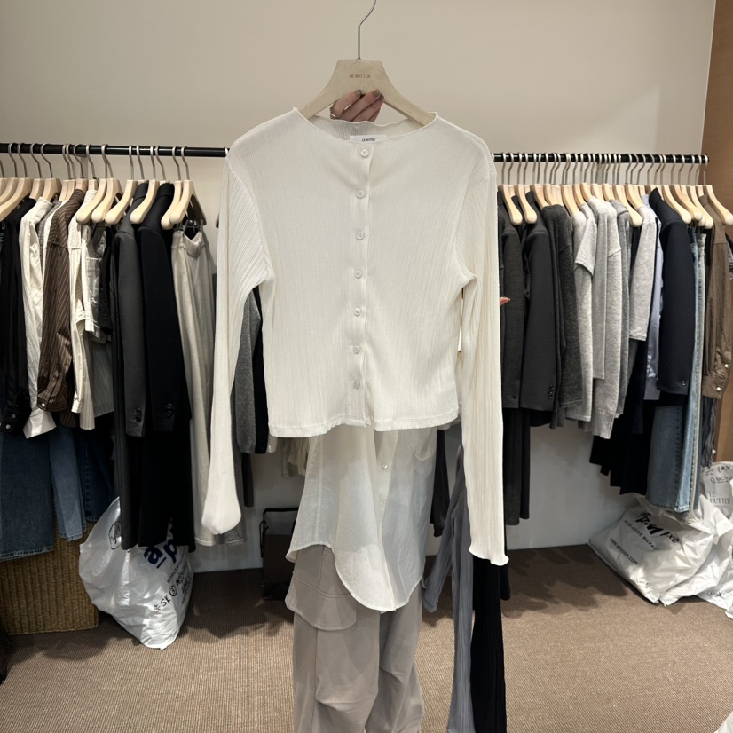 LE BUTTER東大門直郵女士新款職業休閑真品熱賣針織衫開衫LE BUTTER針織衫圖色1