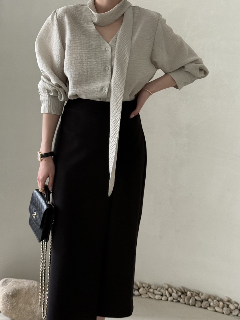 DEMAR韓國直郵女裝新品時尚26春夏真品襯衫蕾絲衫系帶透視DEMAR襯衫/蕾絲衫