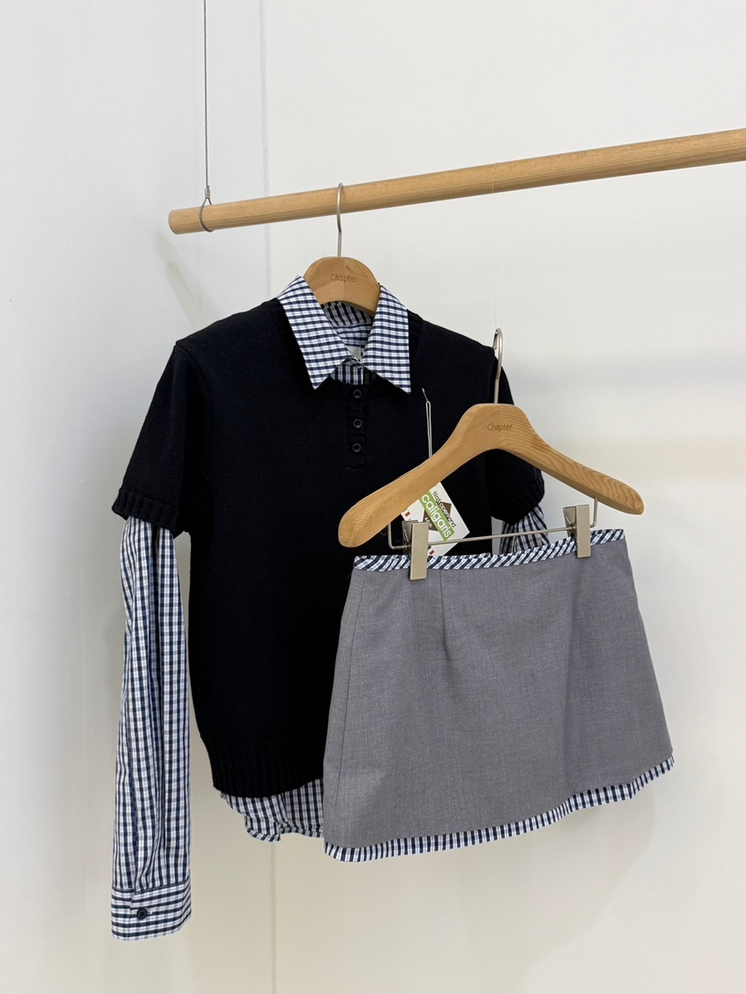 BY CHAPTER東大門實拍女士新品職業人氣時尚襯衫蕾絲衫格子BY Chapter襯衫/蕾絲衫