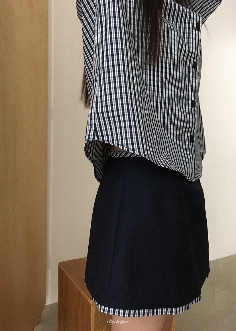 BY CHAPTER東大門實拍女士新品職業人氣時尚襯衫蕾絲衫格子BY Chapter襯衫/蕾絲衫