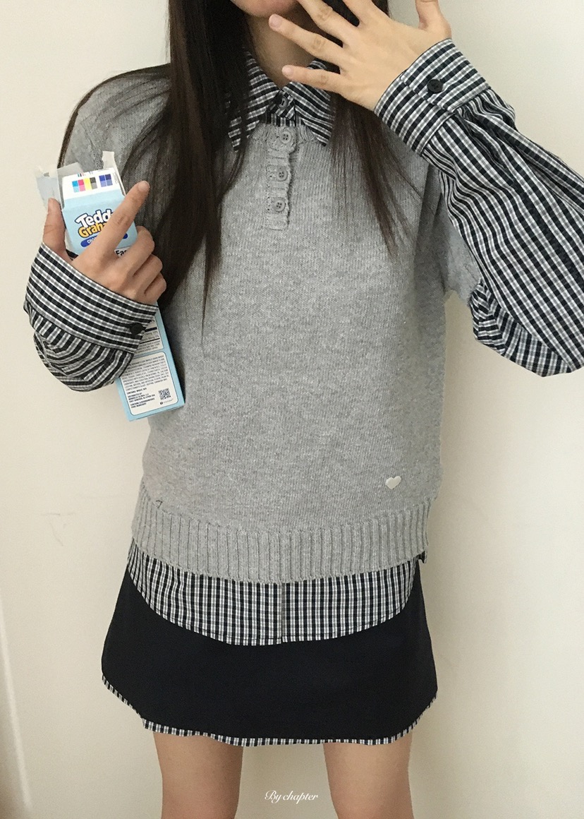 BY CHAPTER東大門實拍女士新品職業人氣時尚襯衫蕾絲衫格子BY Chapter襯衫/蕾絲衫