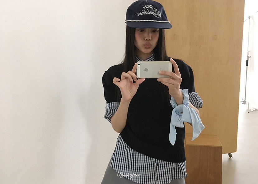 BY CHAPTER東大門實拍女士新品職業人氣時尚襯衫蕾絲衫格子BY Chapter襯衫/蕾絲衫