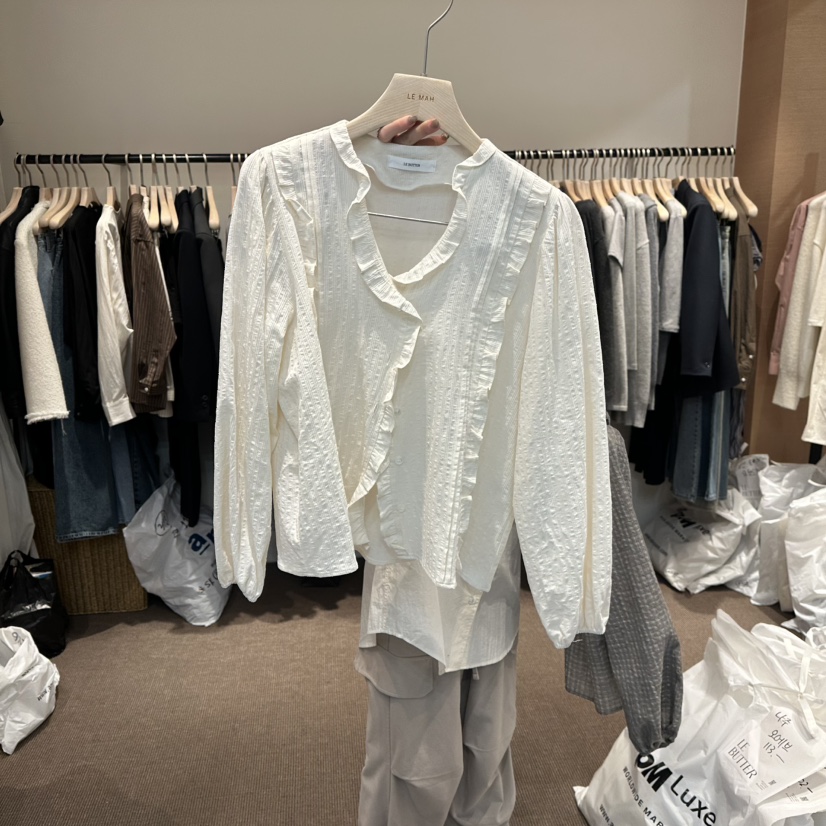 LE BUTTER韓國直郵女士新品人氣職業真品26春夏襯衫蕾絲衫LE BUTTER襯衫/蕾絲衫圖色1