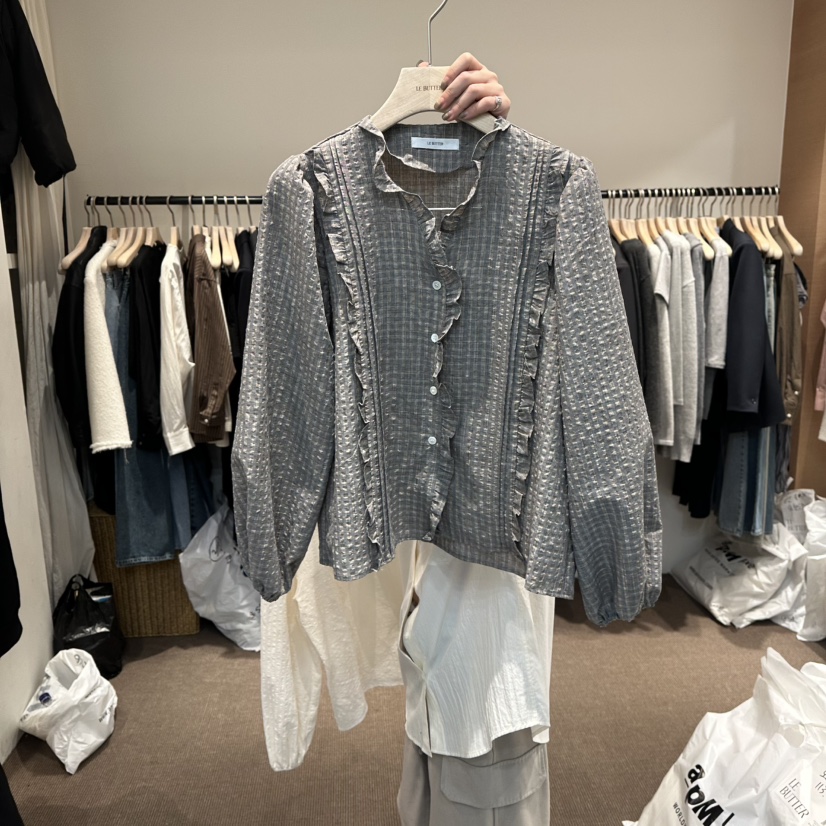 LE BUTTER韓國直郵女士新品人氣職業真品26春夏襯衫蕾絲衫LE BUTTER襯衫/蕾絲衫圖色2