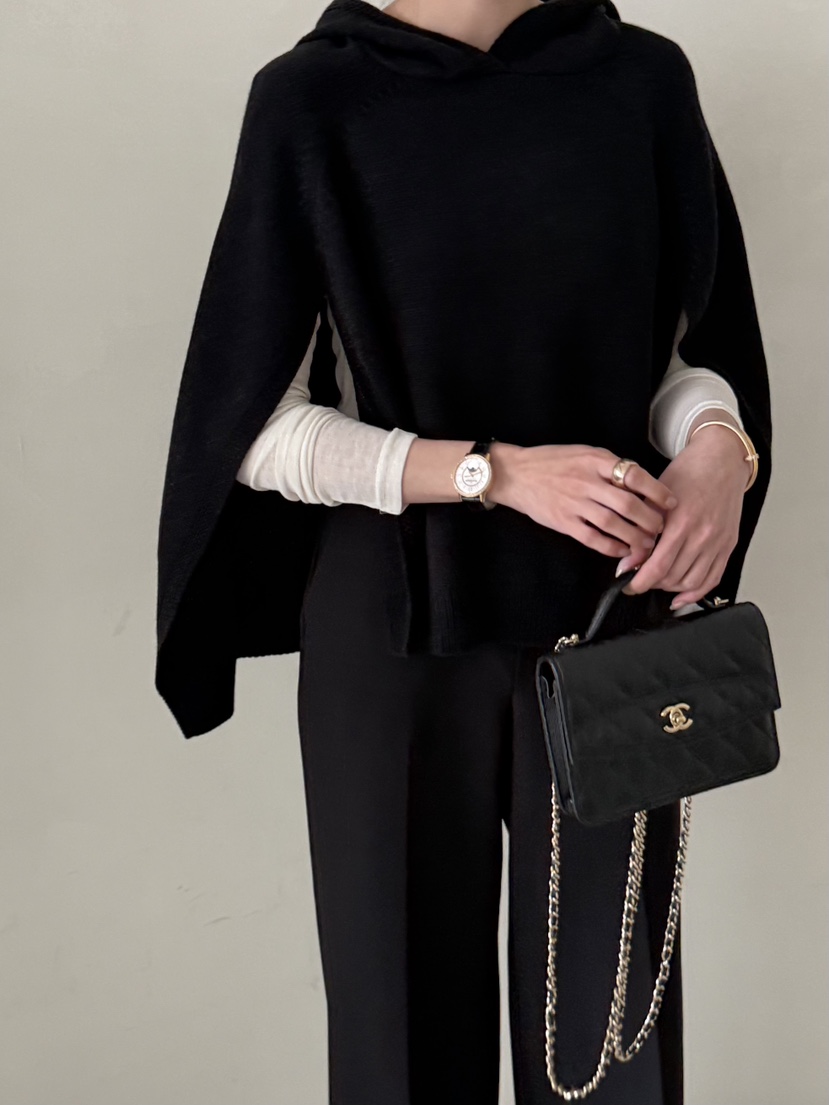 DEMAR東大門直郵女士新品時尚真品休閑熱賣針織衫斗篷兜帽DEMAR針織衫圖色2