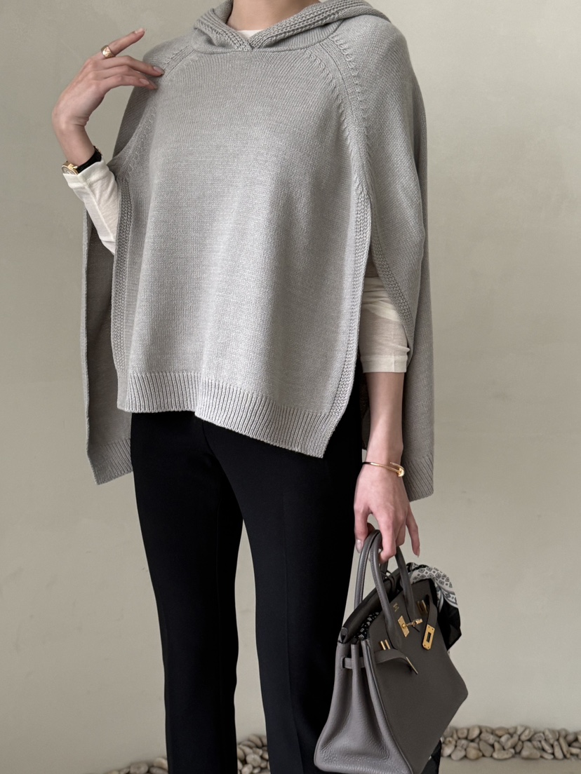 DEMAR東大門直郵女士新品時尚真品休閑熱賣針織衫斗篷兜帽DEMAR針織衫圖色3