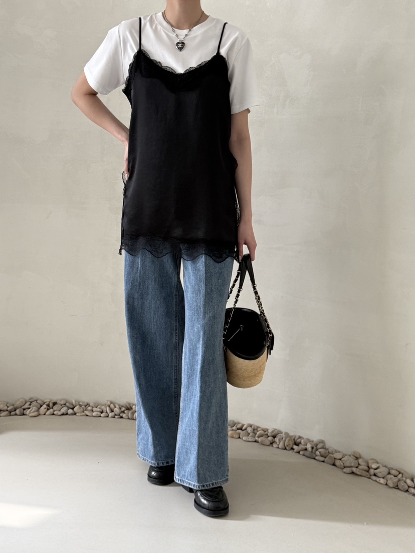 DEMAR東大門實拍女裝新品休閑熱賣吊帶背心不含內搭蕾絲緞面DEMAR吊帶/背心