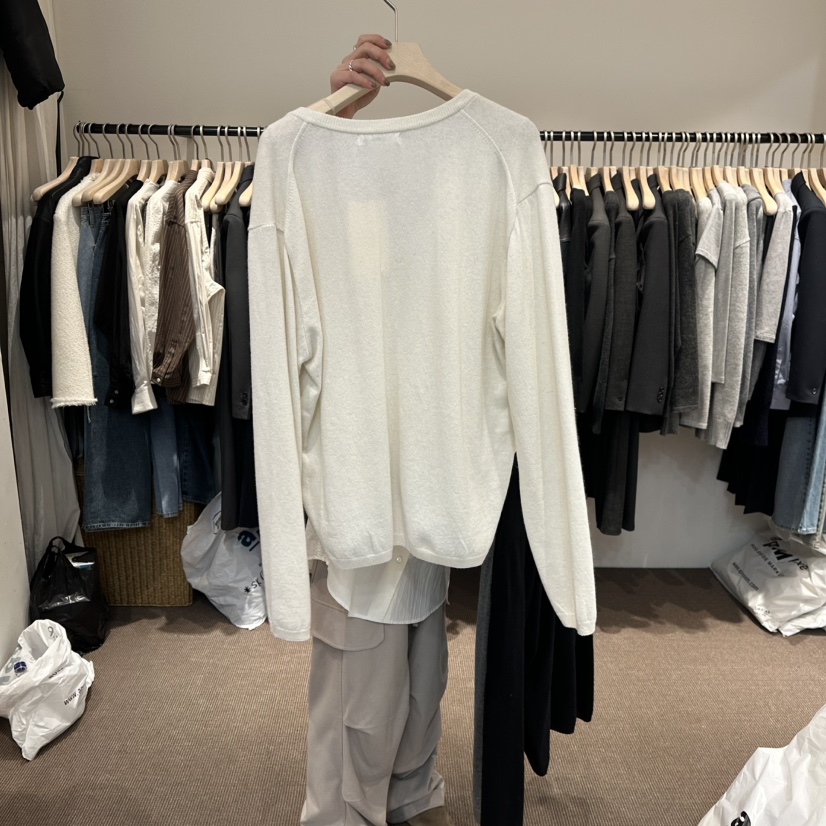 LE BUTTER韓國直郵女士新品時尚26春夏推薦熱賣針織衫V領LE BUTTER針織衫