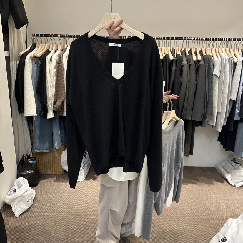 LE BUTTER韓國直郵女士新品時尚26春夏推薦熱賣針織衫V領LE BUTTER針織衫圖色3