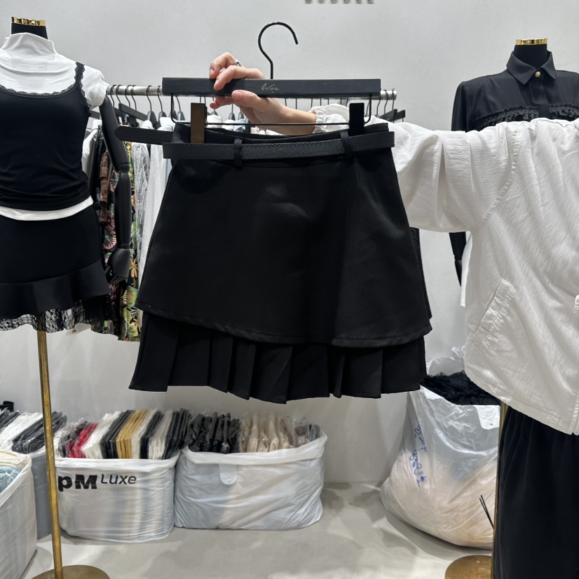 BUBBLE/LOTTIMO韓國代購女裝新款休閑推薦26春夏裙褲含腰帶BUBBLE/LOTTIMO裙褲