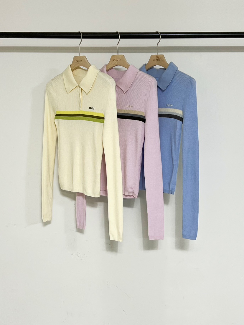 CLAFO東大門代購女裝新品休閑推薦職業26春夏針織衫單排扣CLAFO針織衫