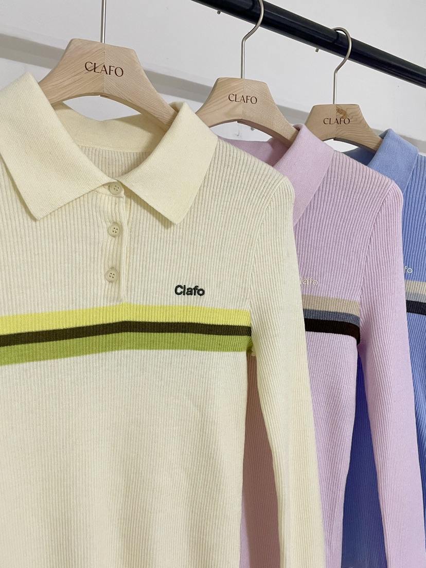 CLAFO東大門代購女裝新品休閑推薦職業26春夏針織衫單排扣CLAFO針織衫