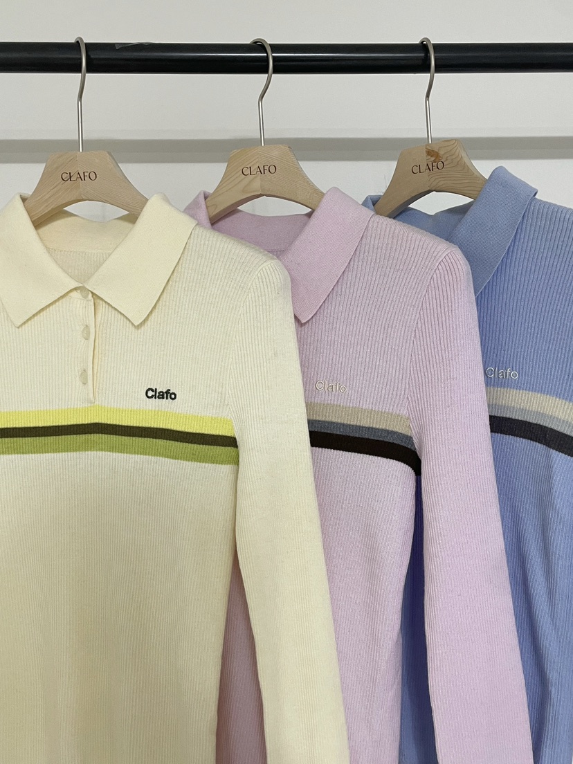 CLAFO東大門代購女裝新品休閑推薦職業26春夏針織衫單排扣CLAFO針織衫
