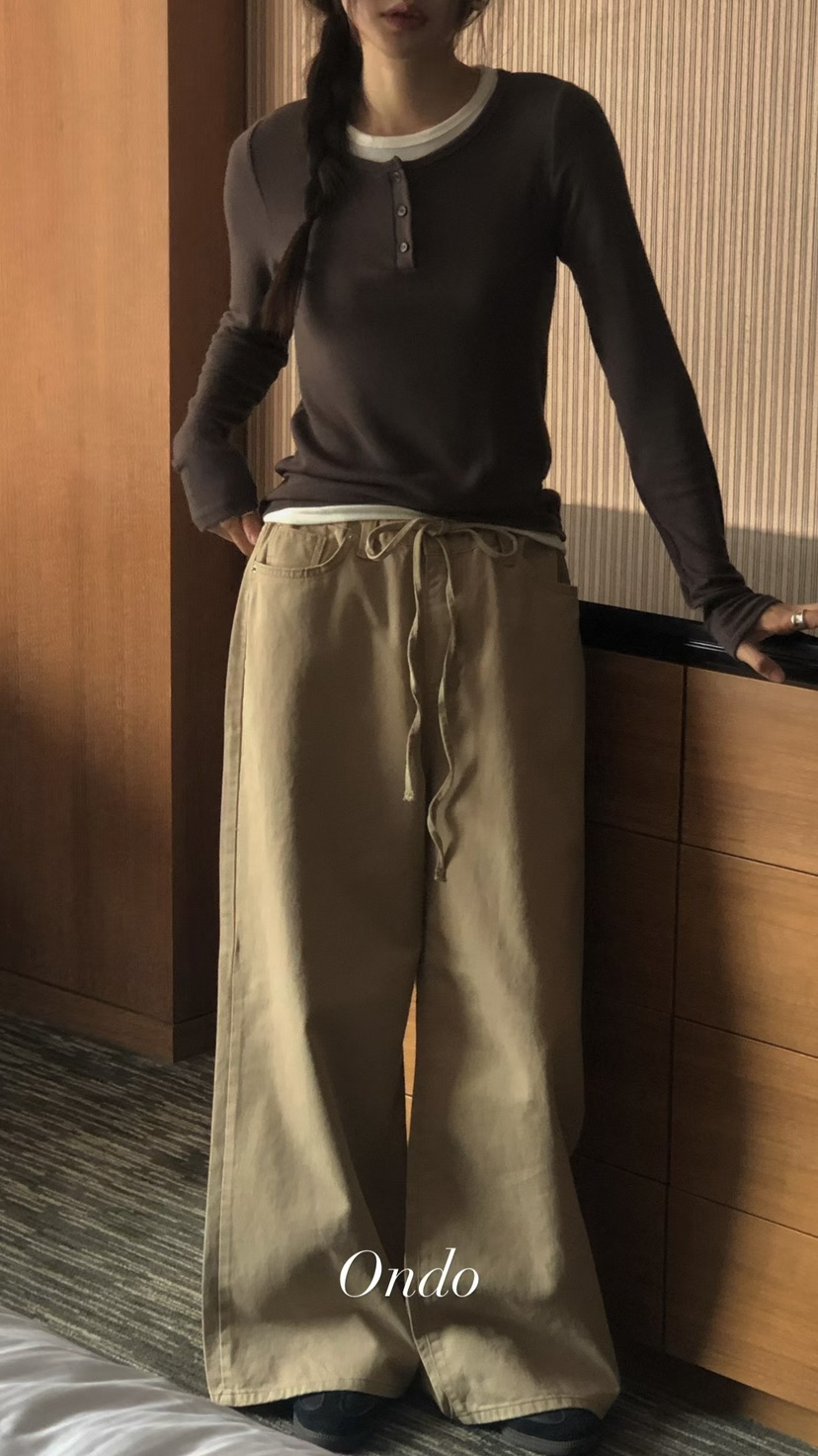 ONDO-P韓國直郵女士新品真品人氣26春夏熱賣時尚休閑褲棉ONDO-P休閑褲