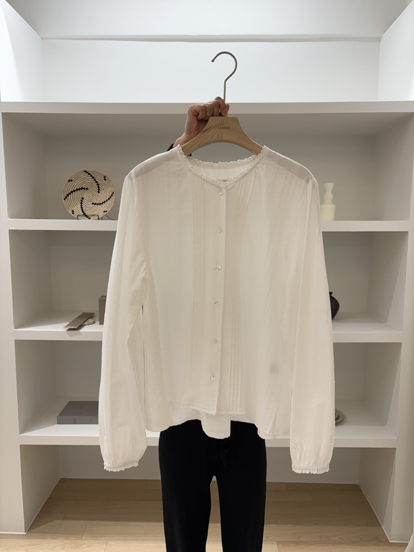 LANCH東大門直郵女士新款職業人氣熱賣休閑襯衫蕾絲衫褶裥LANCH襯衫/蕾絲衫圖色1